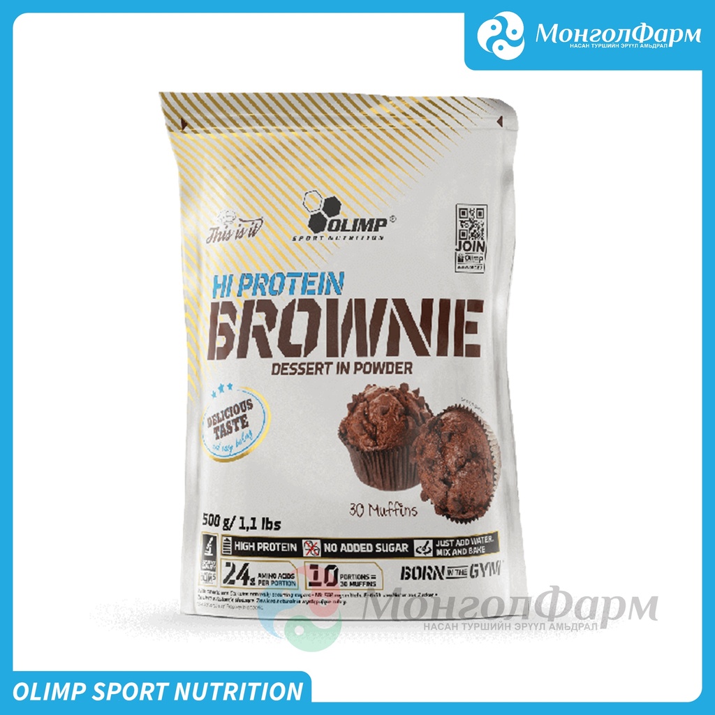 Hi Protein Brownie 500г шоколад